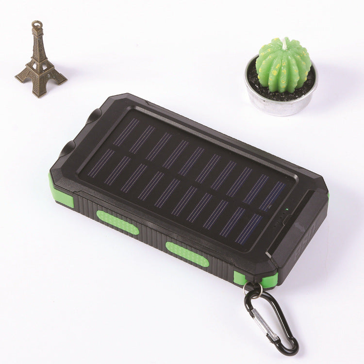 Green Portable Solar Panel Power Bank.
