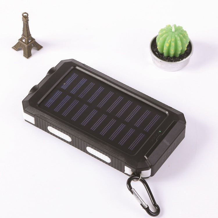 White Portable Solar Panel Power Bank.