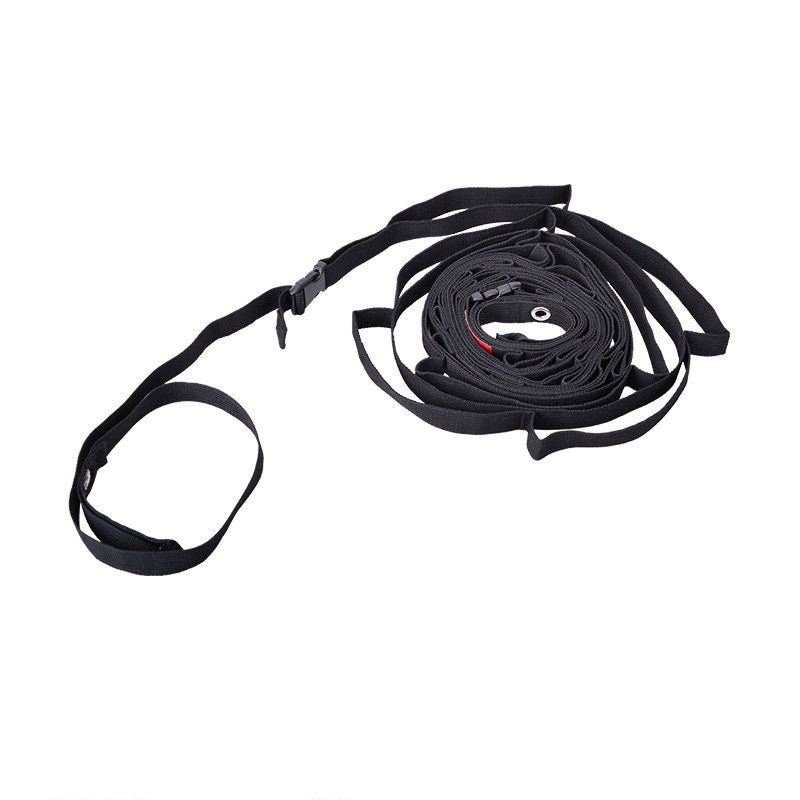Black Portable Lanyard Canopy Hanger a white surface