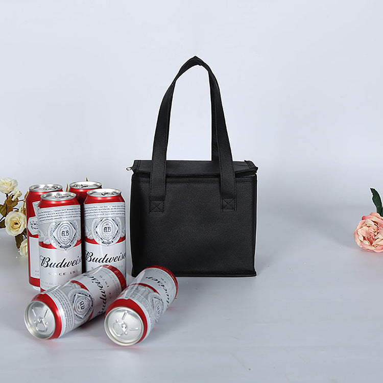 Black Insulated Cooler Bag on a gray surface