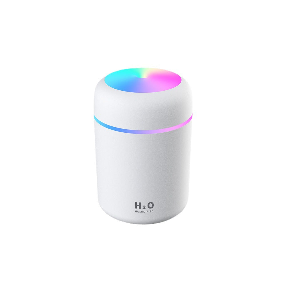 White Mini USB Car Diffuser on a white surface