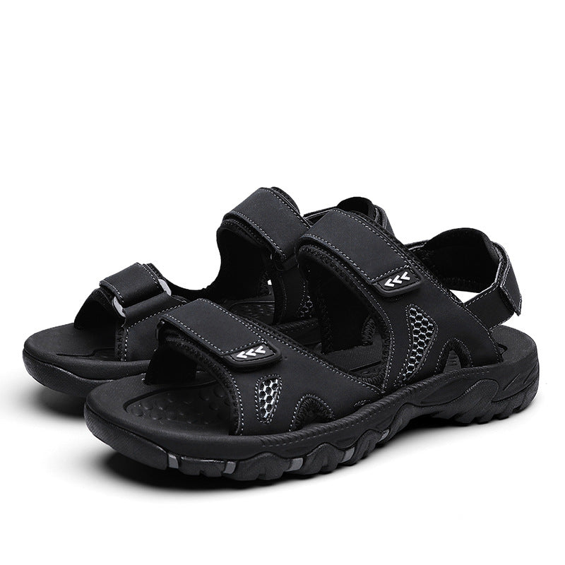 Black Women's Open Toe Sandal on a white surface