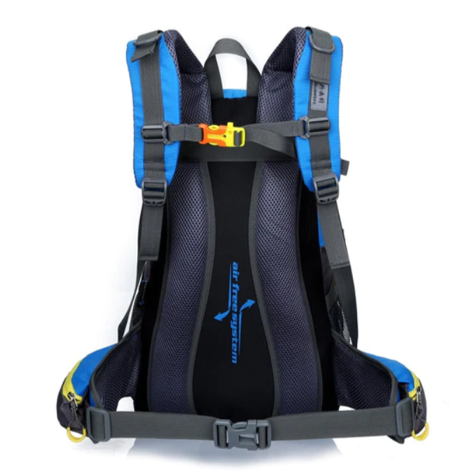 The back side of the Waterproof Climbing Backpack
