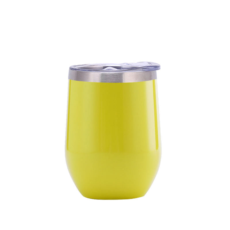Yellow Coffee Travel Mug with Straw on a white surface