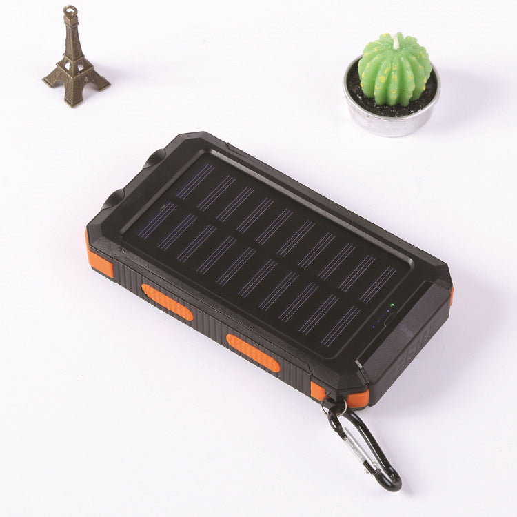 Orange Portable Solar Panel Power Bank.