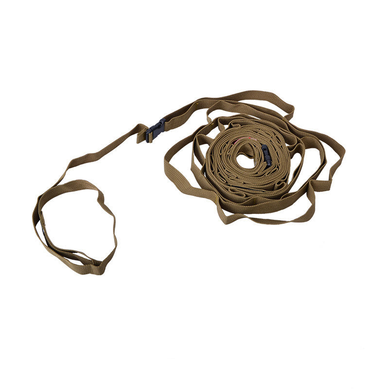 Brown Portable Lanyard Canopy Hanger on a white surface