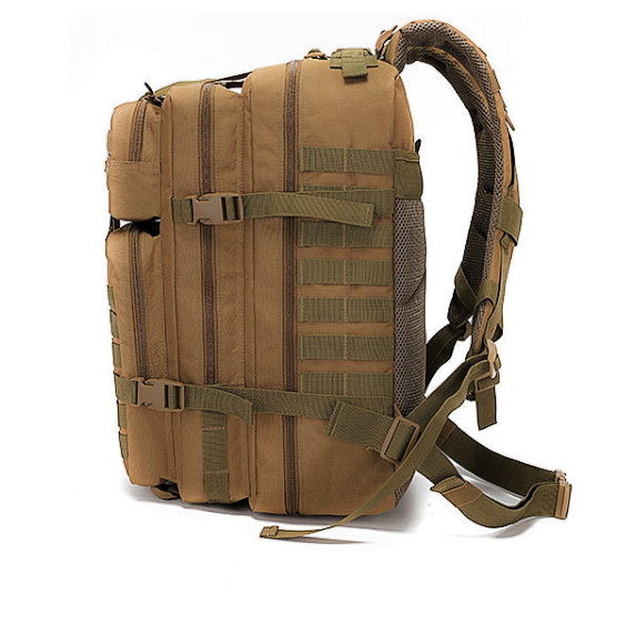 Left Side of Military Tactical Backpack - Durable and Waterproof Outdoor Gear by Nomads Roam
