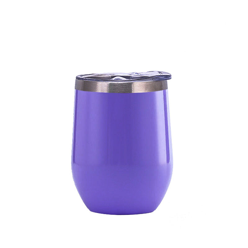 Purple Coffee Travel Mug with Straw on a white surface