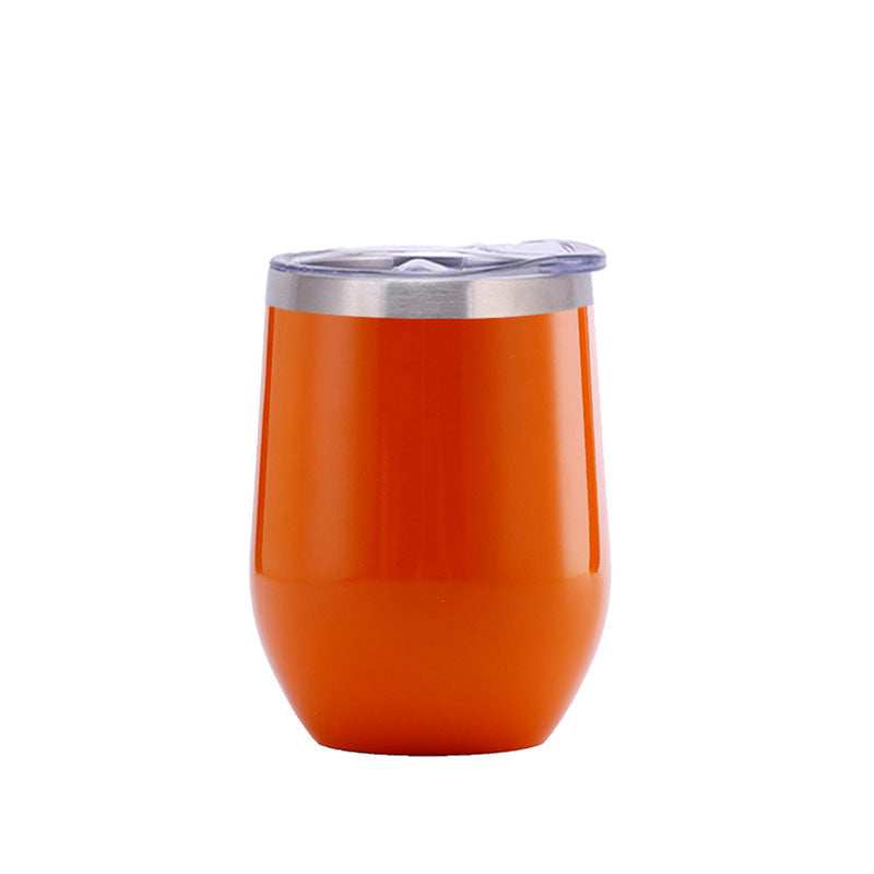 Orange Coffee Travel Mug with Straw on a white surface