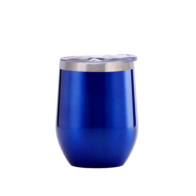 Deep Blue Coffee Travel Mug with Straw on a white surface