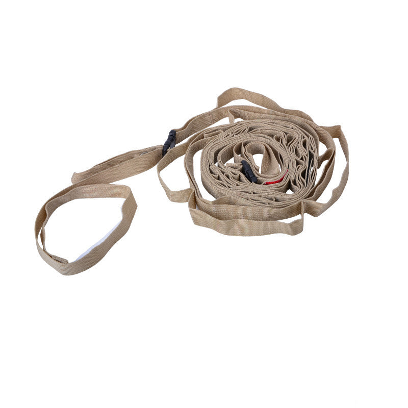 Beige Portable Lanyard Canopy Hanger a white surface