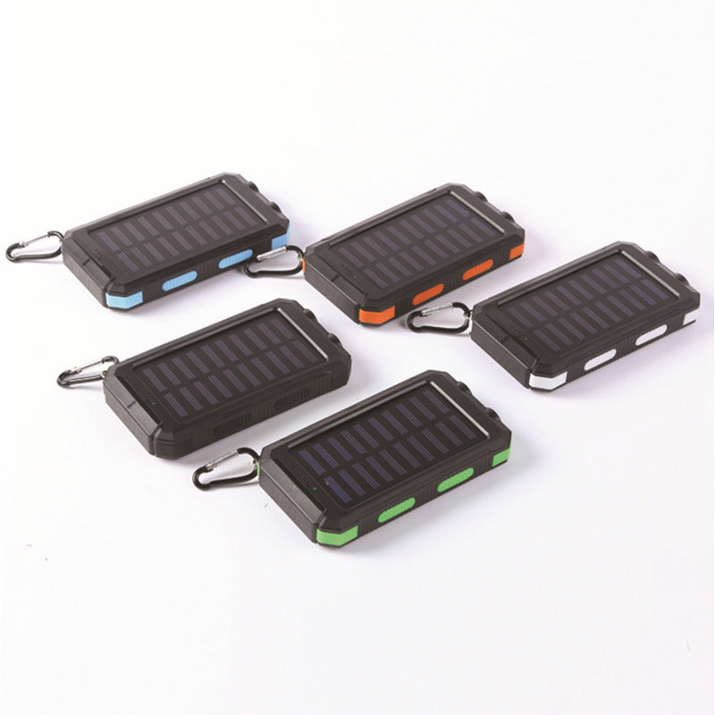 Multicolor Charging phone with Portable Solar Panel Power Bank.