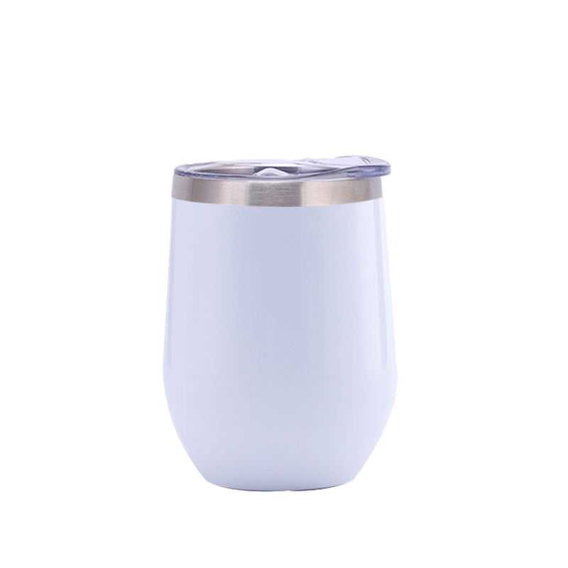 White Coffee Travel Mug with Straw on a white surface