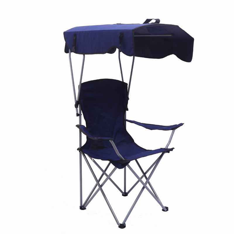 Outdoor Camping Chair with Canopy and Cup Holder