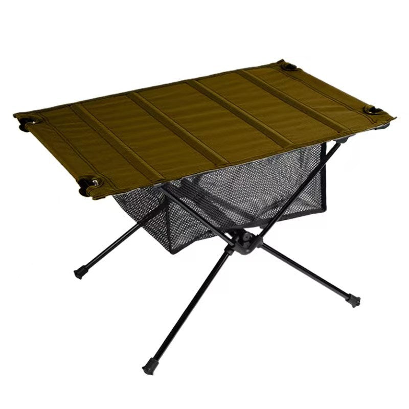 Brown Portable Folding Camping Table on a white surface