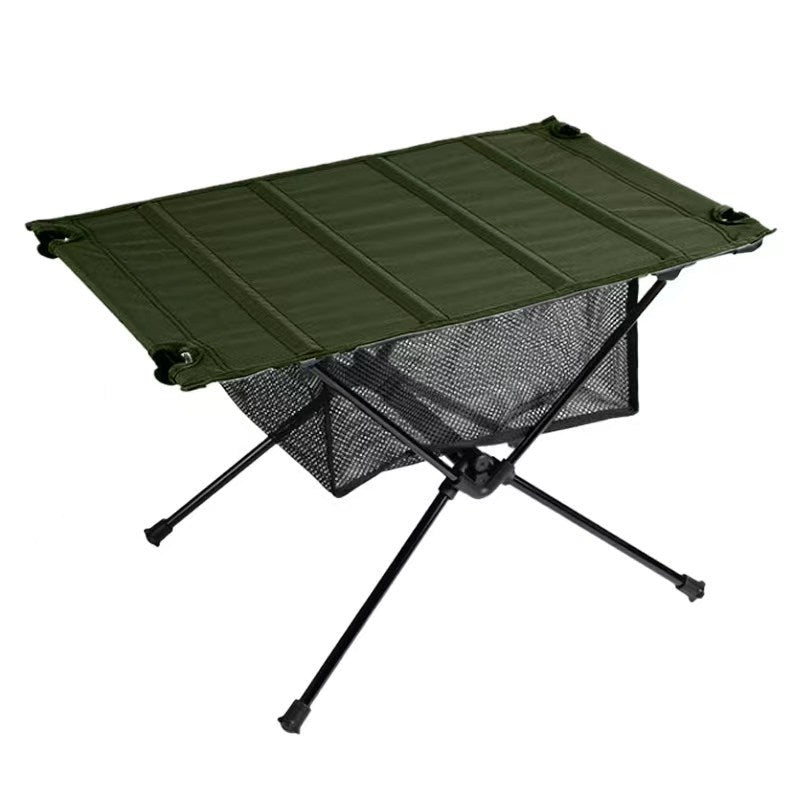 Green Portable Folding Camping Table on a white surface