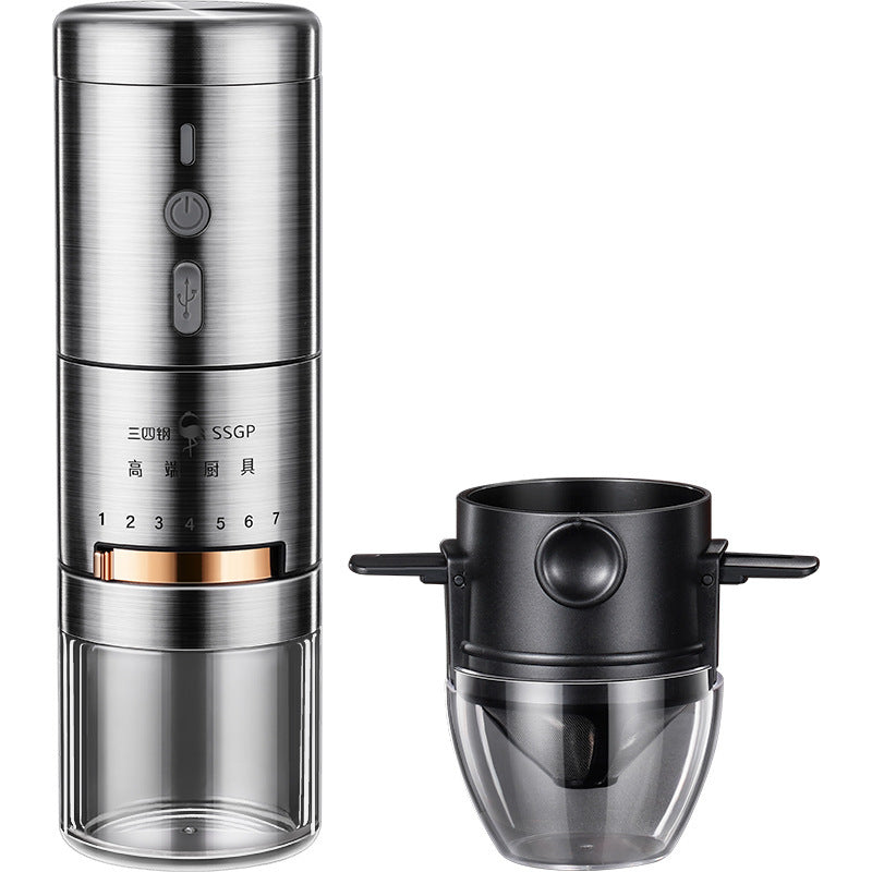 USB Rechargeable Portable Coffee Maker on a white surface
