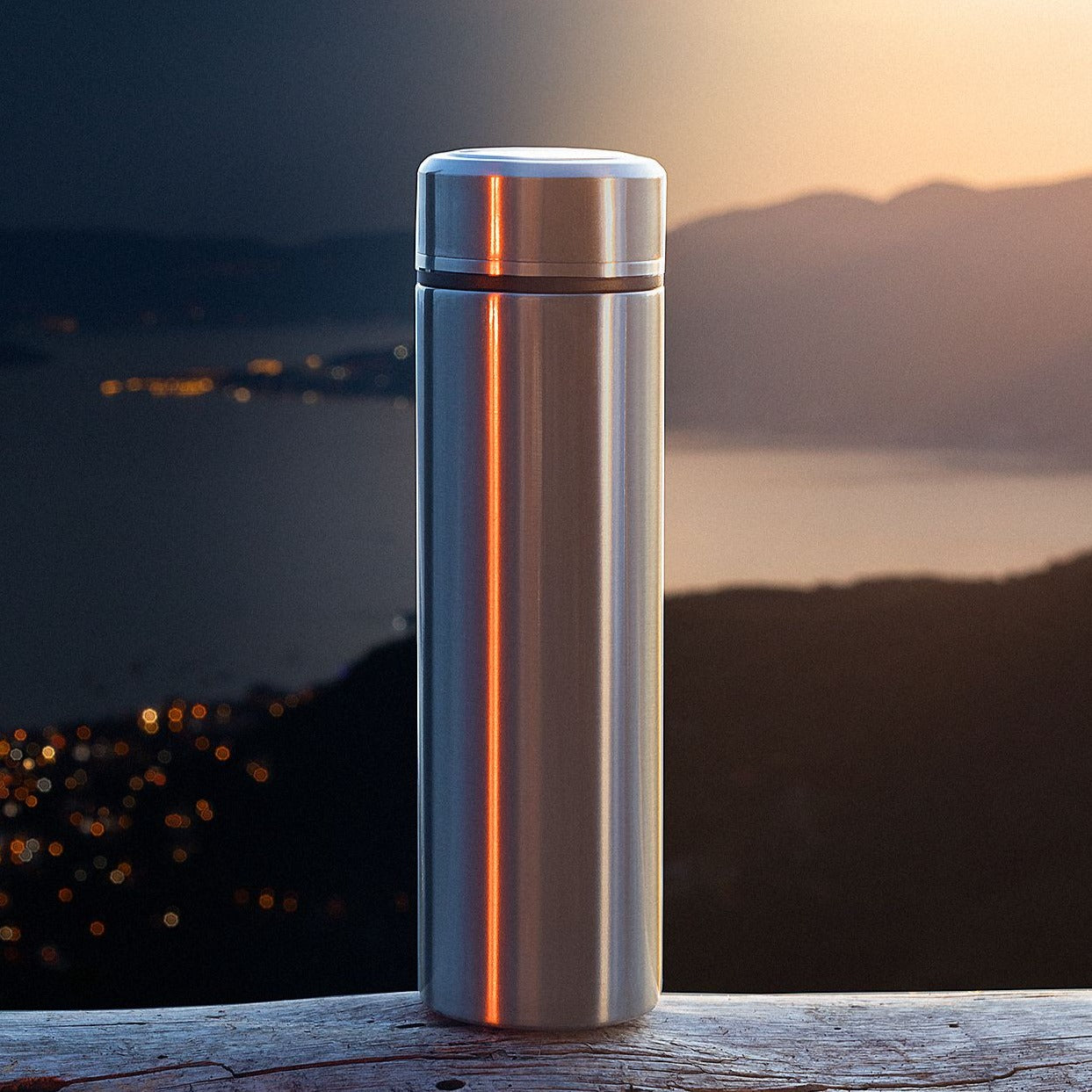 NuvoMed Stainless Steel Water Bottle With Temperature Display
