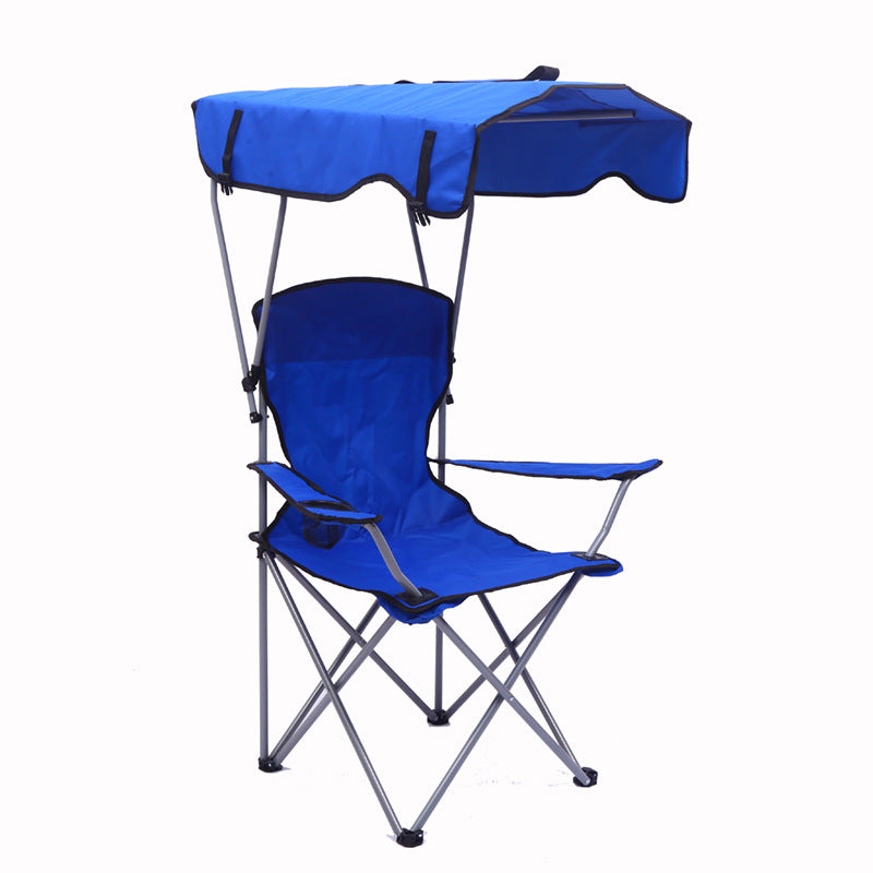 Outdoor Camping Chair with Canopy and Cup Holder